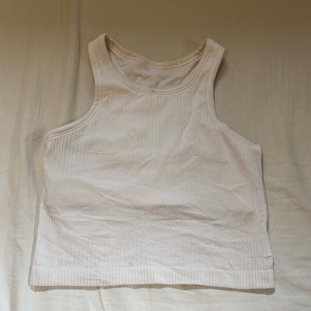 Lululemon Athletica Cream Ribbed Tank Top
